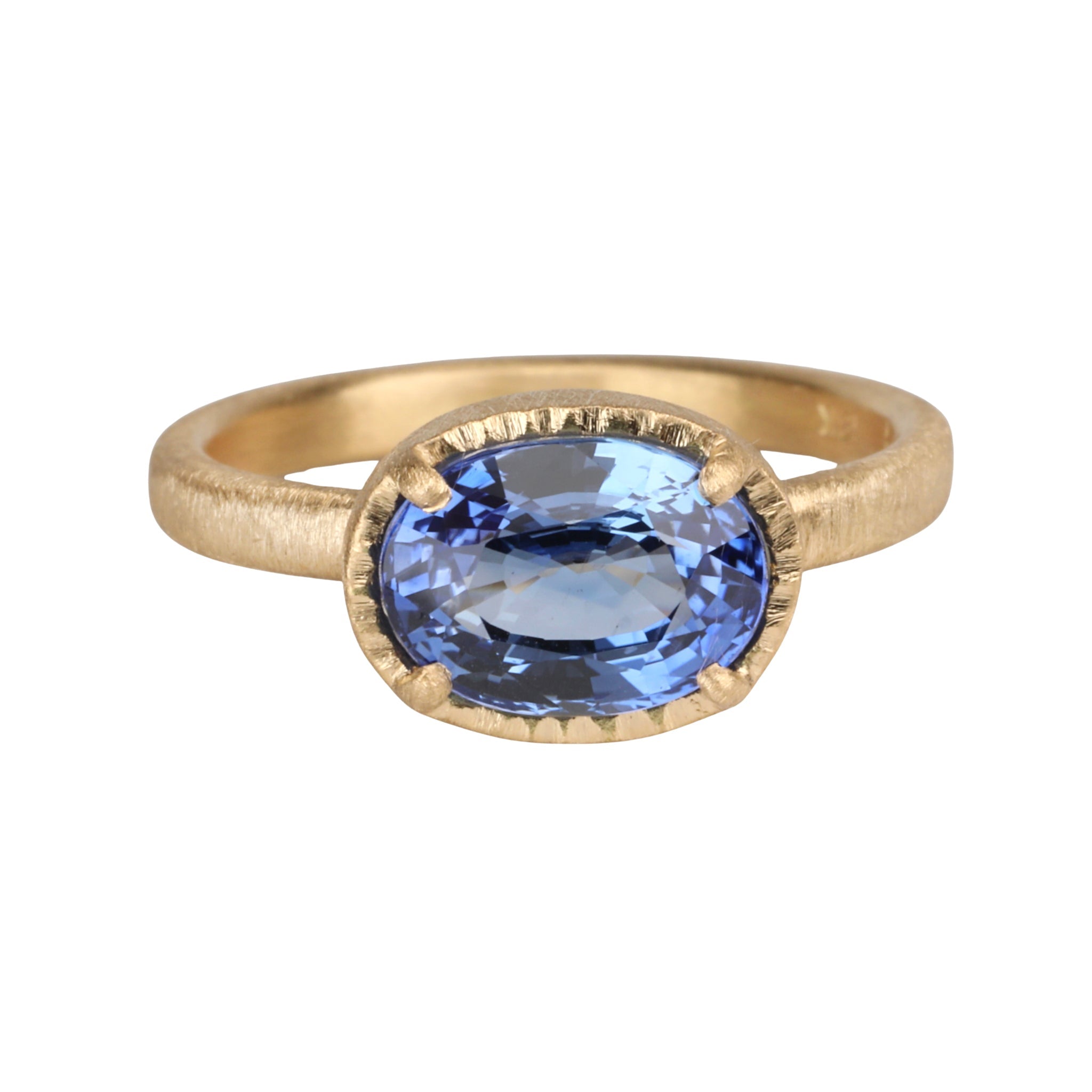 Yasuko Azuma 18K & East-West Oval Blue Sapphire Ring Yasuko Azuma 18K & East-West Oval Blue Sapphire Ring