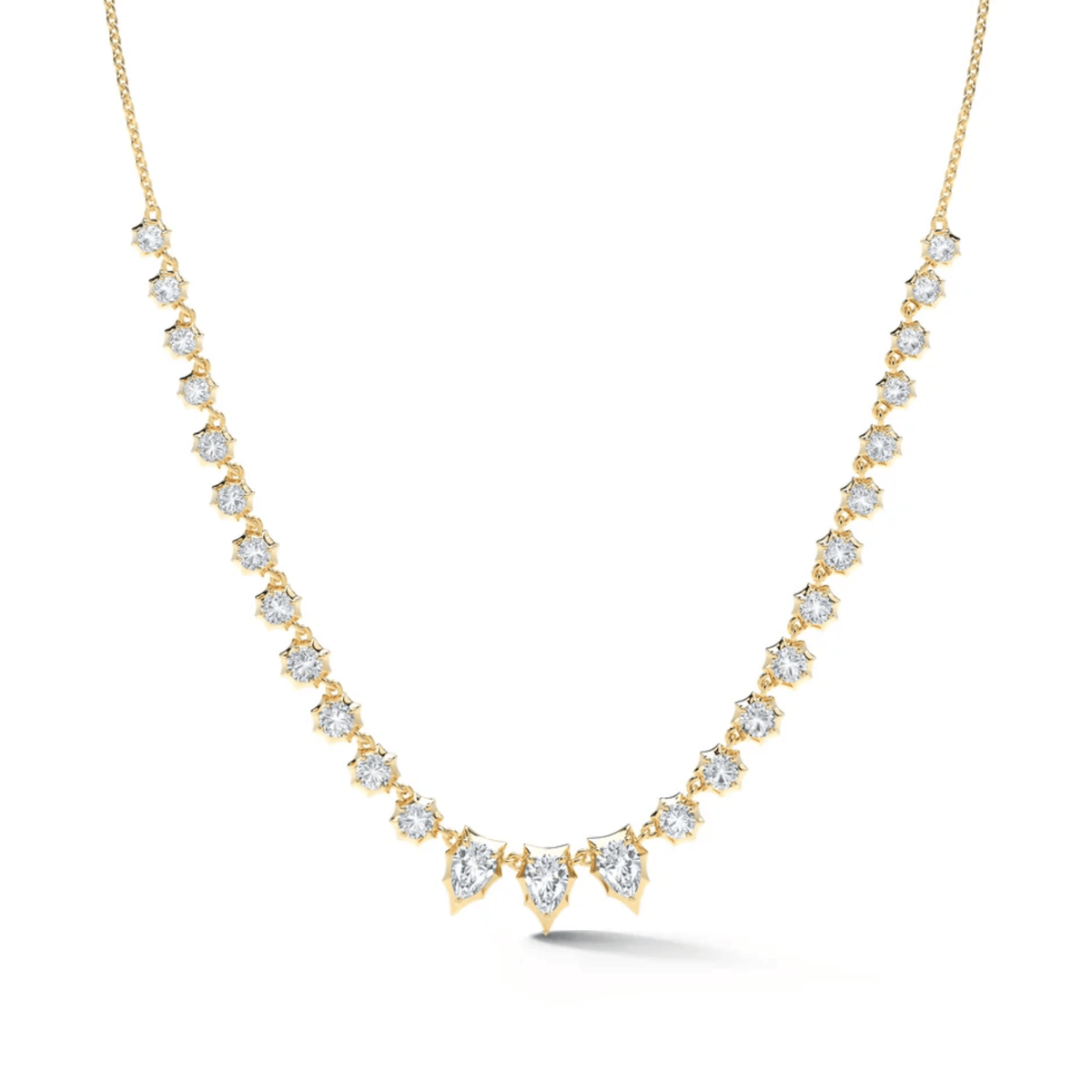 18K "Envoy Riviera" Tennis-Style Diamond Necklace - Peridot Fine Jewelry - Jade Trau