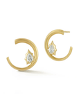 18K "Envoy" Solitaire Marquise Diamond Front - Facing Hoop Earrings - Peridot Fine Jewelry - Jade Trau