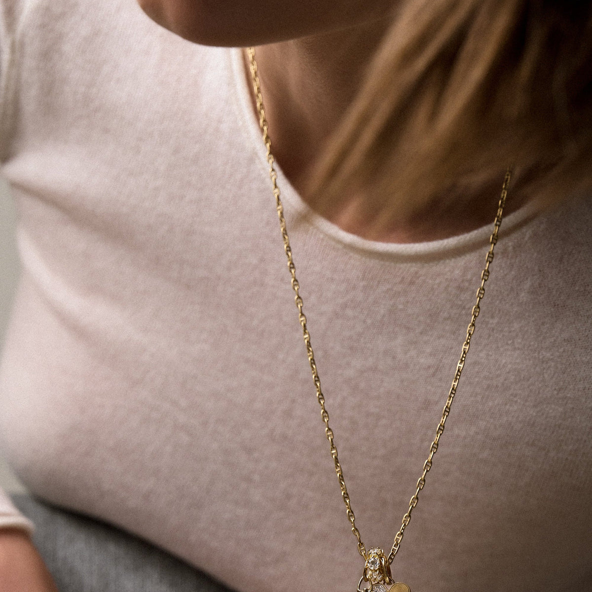 18K Gold "Anchor" Link Chain - Peridot Fine Jewelry - Jade Trau
