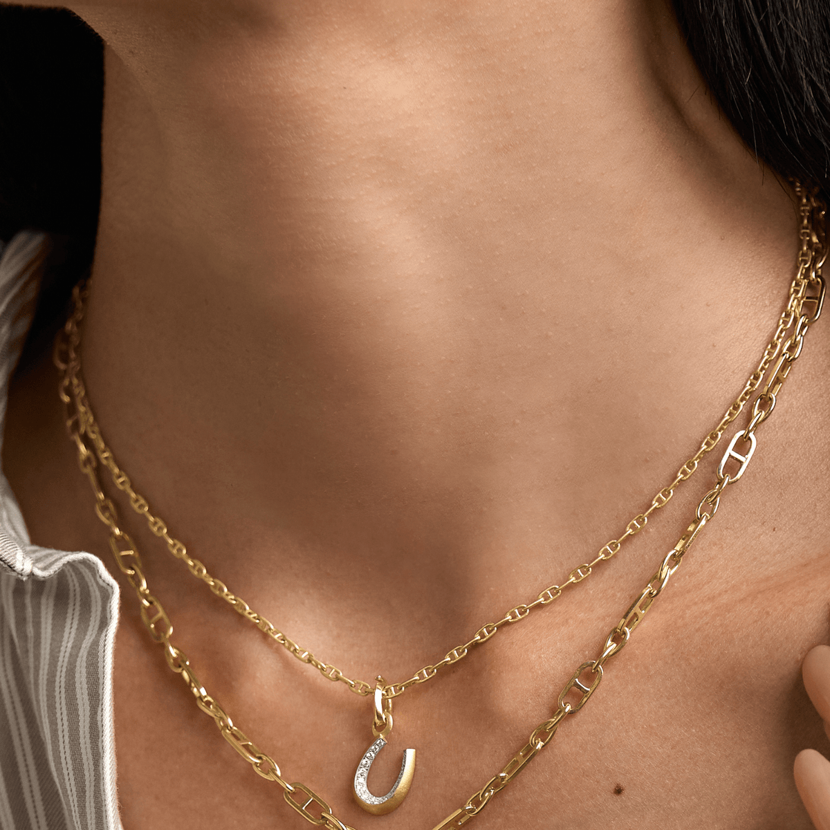 18K Gold "Anchor" Link Chain - Peridot Fine Jewelry - Jade Trau