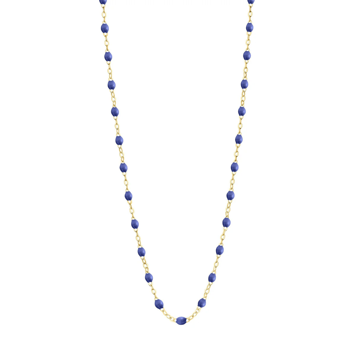 18K Gold and Bleuet Resin Beaded "Classic" Necklace - Peridot Fine Jewelry - Gigi Clozeau