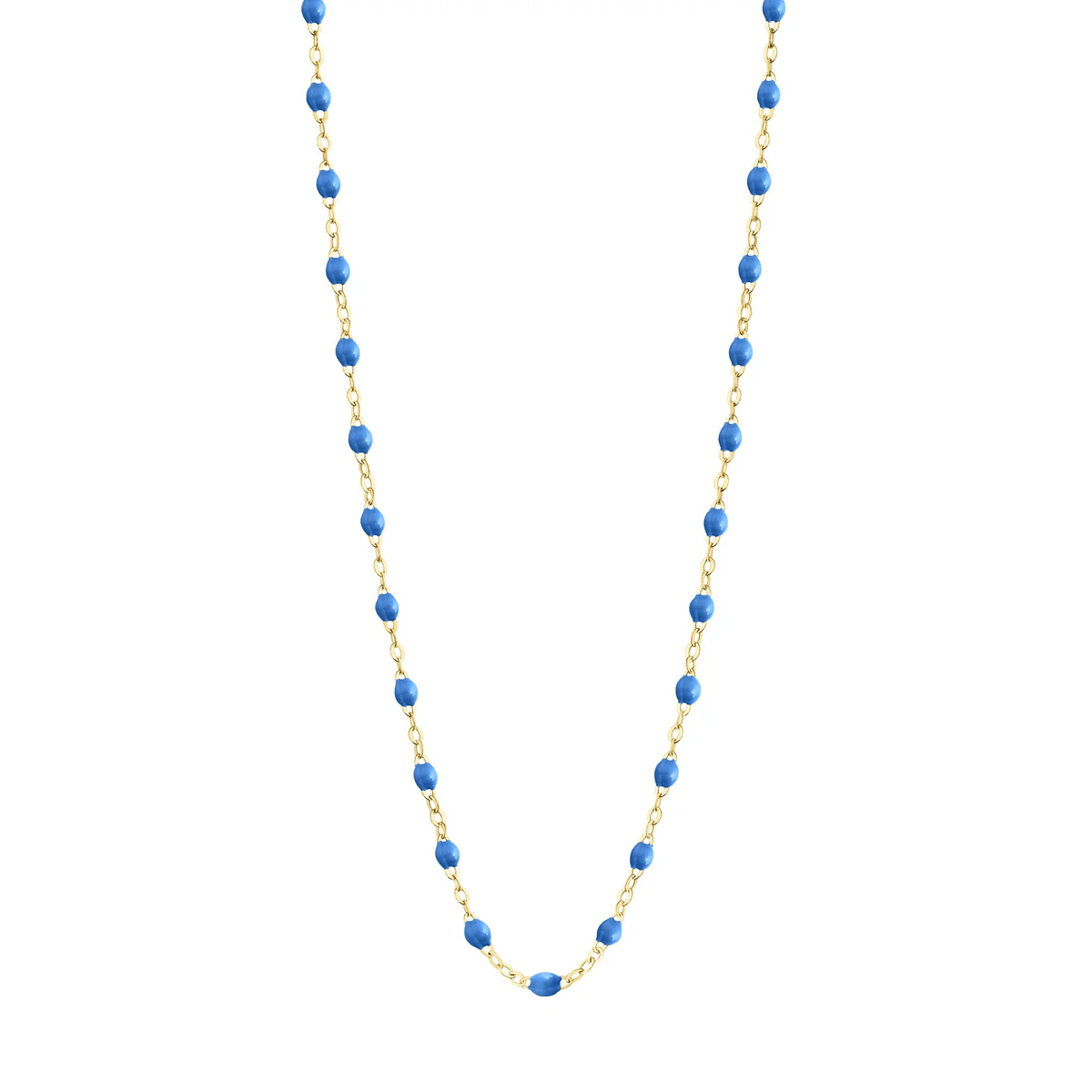 18K Gold and "Blue" Colored Resin Beaded "Classic" Necklace - Peridot Fine Jewelry - Gigi Clozeau