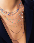 18K Gold and "Blue" Colored Resin Beaded "Classic" Necklace - Peridot Fine Jewelry - Gigi Clozeau