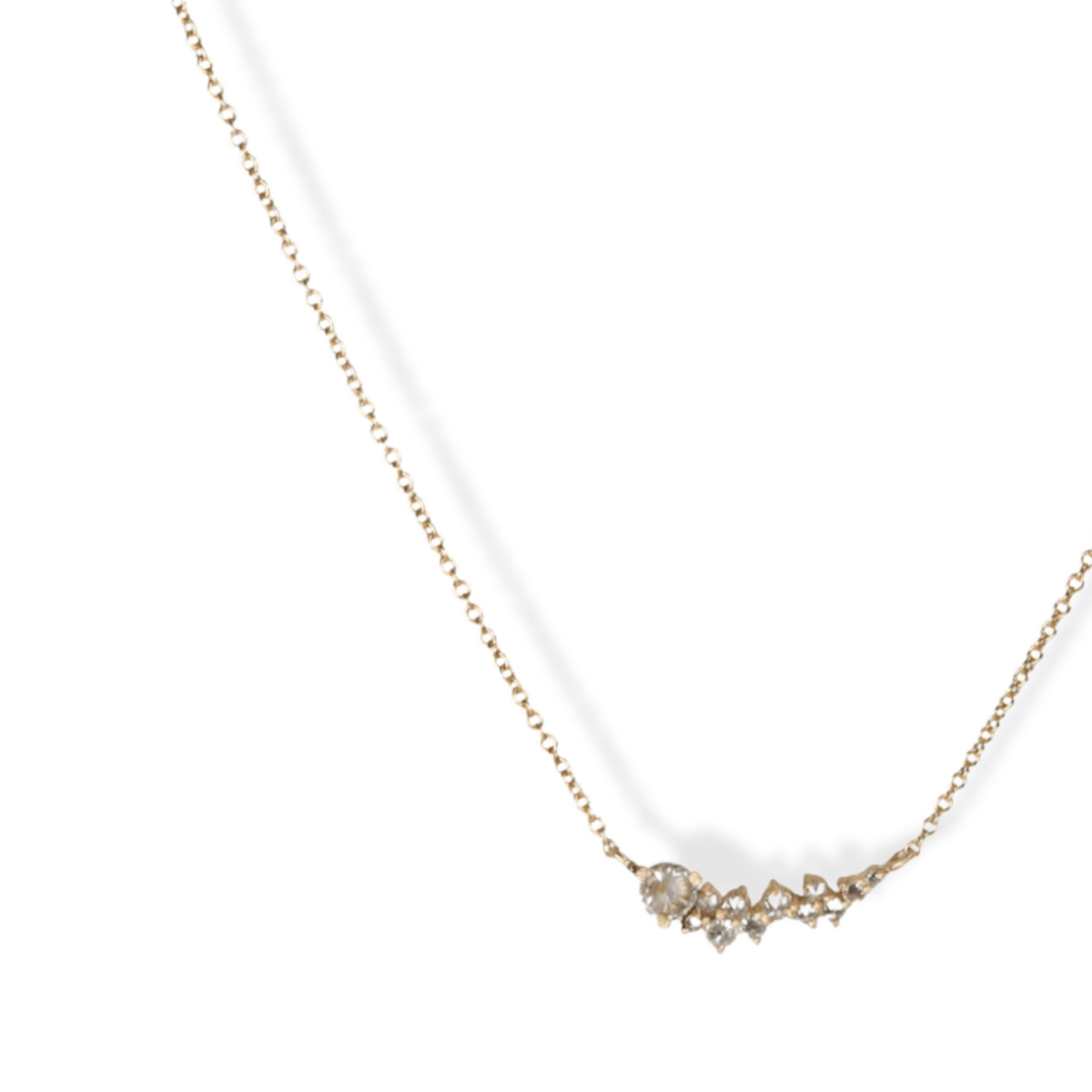 18K Gold and Inverted Diamond Cluster Necklace - Peridot Fine Jewelry - TAP by Todd Pownell
