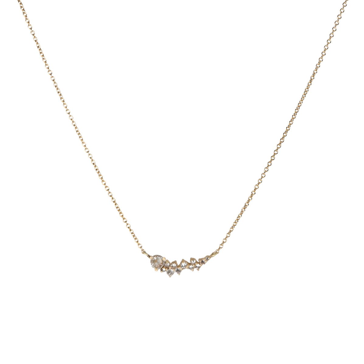 18K Gold and Inverted Diamond Cluster Necklace - Peridot Fine Jewelry - TAP by Todd Pownell