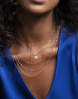 18K Gold and "Lapis" Colored Resin Beaded "Classic" Necklace - Peridot Fine Jewelry - Gigi Clozeau
