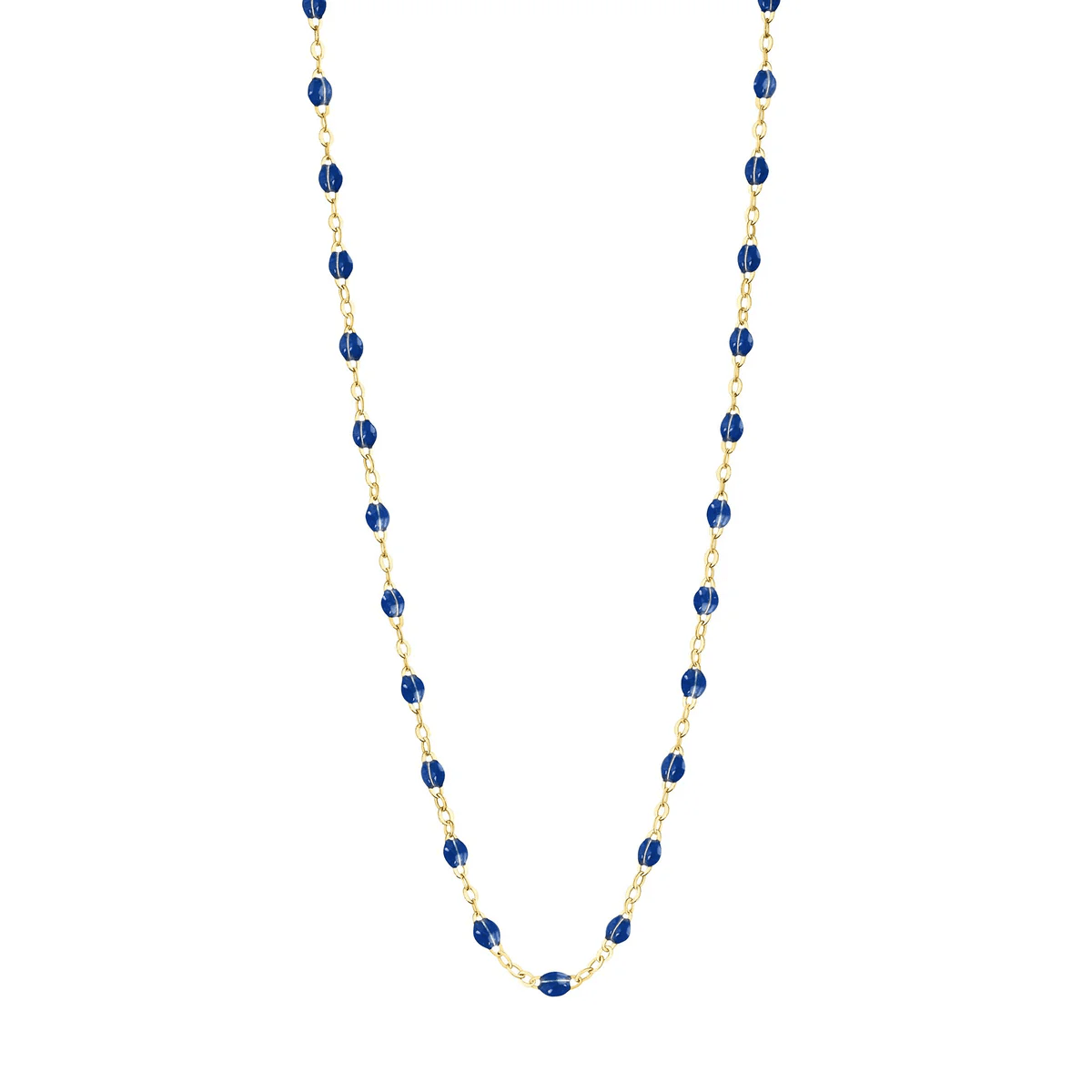 18K Gold and "Lapis" Colored Resin Beaded "Classic" Necklace - Peridot Fine Jewelry - Gigi Clozeau