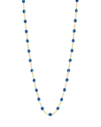 18K Gold and "Sapphire" Colored Resin Beaded "Classic" Necklace - Peridot Fine Jewelry - Gigi Clozeau