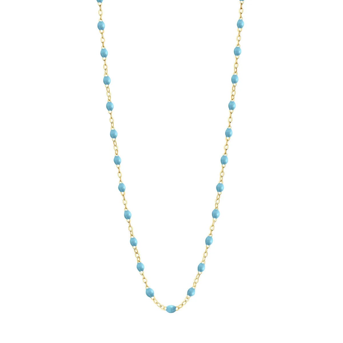 18K Gold and Turquoise Resin Beaded &quot;Classic&quot; Necklace - Peridot Fine Jewelry - Gigi Clozeau