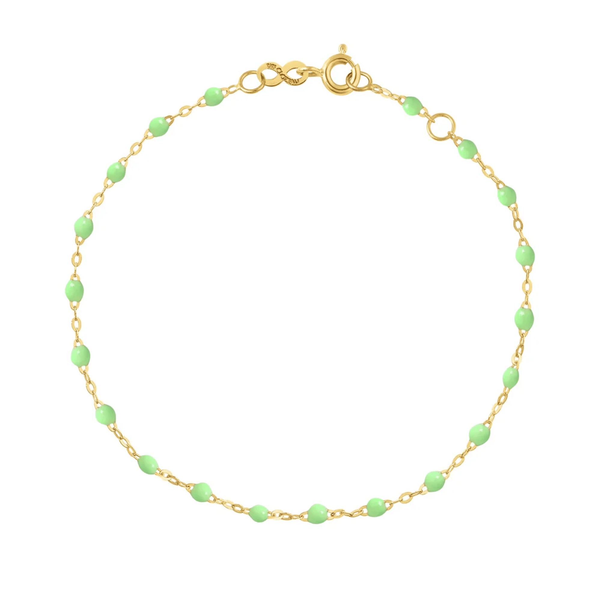 18K Gold &amp; &quot;Anis&quot; Green Resin &quot;Classic&quot; Bracelet - Peridot Fine Jewelry - Gigi Clozeau