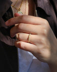 18K Gold "Apex" Eternity Ring With Multi Colored Blush Sapphires - Peridot Fine Jewelry - Ali Dumont