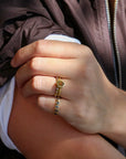 18K Gold "Apex" Eternity Ring With Multi Colored Blush Sapphires - Peridot Fine Jewelry - Ali Dumont