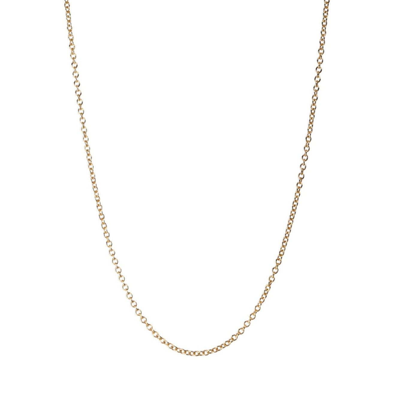 18K Gold Cable Chain in 15&quot; - Peridot Fine Jewelry - Annie Fensterstock