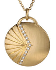18K Gold & Diamond Large Carved Notch Pendant - Peridot Fine Jewelry - Ali Dumont