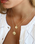 18K Gold & Diamond Medium Organic Convex Medallion Pendant - Peridot Fine Jewelry - Ali Dumont