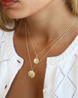 18K Gold & Diamond Medium Organic Convex Medallion Pendant - Peridot Fine Jewelry - Ali Dumont