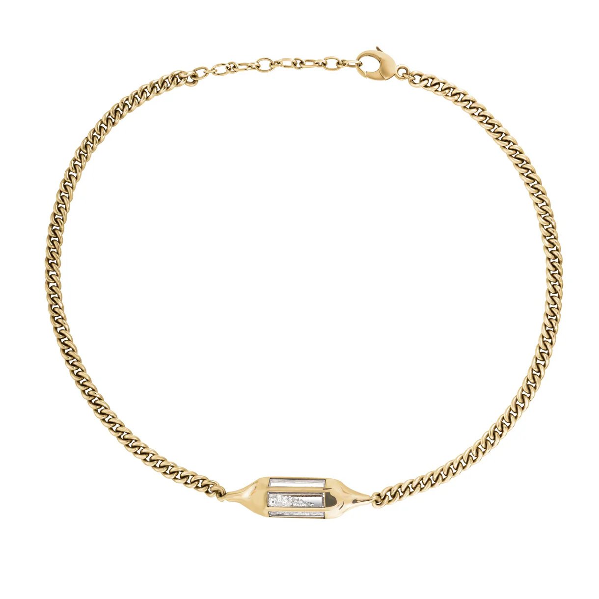 18K Gold &quot;Farol&quot; Diamond &quot;Shake&quot; Choker - Peridot Fine Jewelry - Moritz Glik
