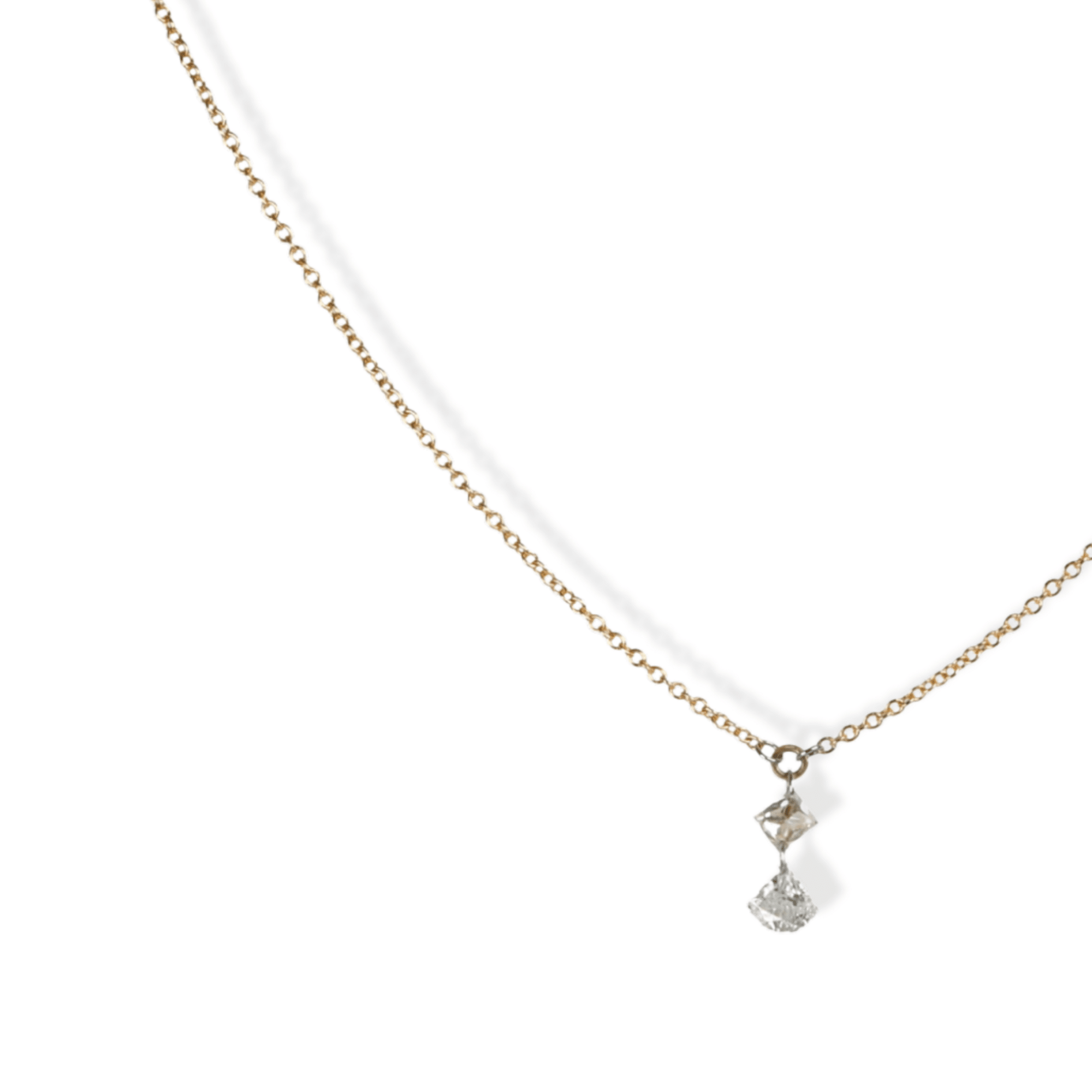 18K Gold Free - Set Square and Fan Shaped Diamond Necklace - Peridot Fine Jewelry - TAP by Todd Pownell