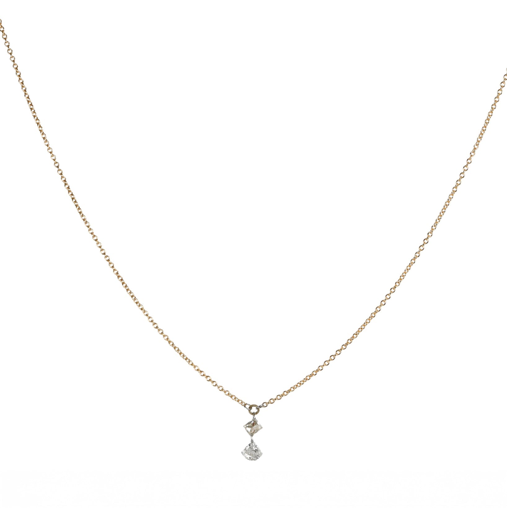 18K Gold Free - Set Square and Fan Shaped Diamond Necklace - Peridot Fine Jewelry - TAP by Todd Pownell