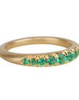 18K Gold Graduated Emerald Tapered Band - Peridot Fine Jewelry - Annie Fensterstock