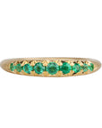 18K Gold Graduated Emerald Tapered Band - Peridot Fine Jewelry - Annie Fensterstock