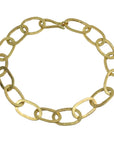 18K Gold Handmade Rolled Oval Link Bracelet - Peridot Fine Jewelry - Petra Class