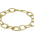18K Gold Handmade Rolled Oval Link Bracelet - Peridot Fine Jewelry - Petra Class