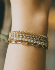 18K Gold Knife Edge Link Bracelet with Toggle Clasp - Peridot Fine Jewelry - Lizzie Mandler