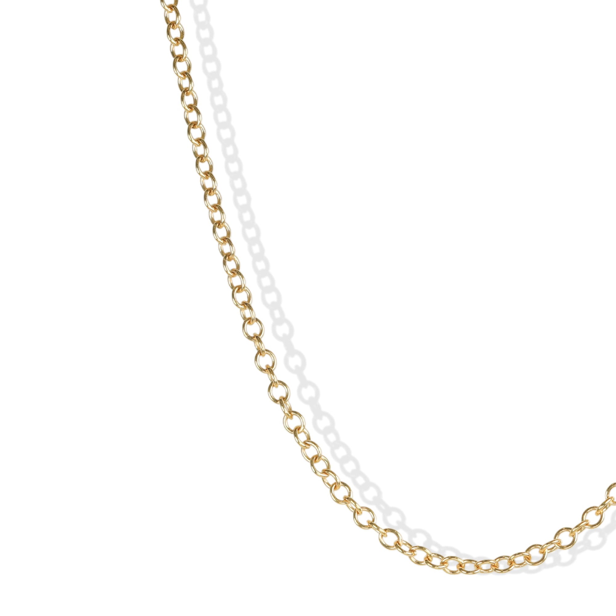 18K Gold Large &quot;Airy&quot; Cable Chain in 32&quot; - Peridot Fine Jewelry - Caroline Ellen