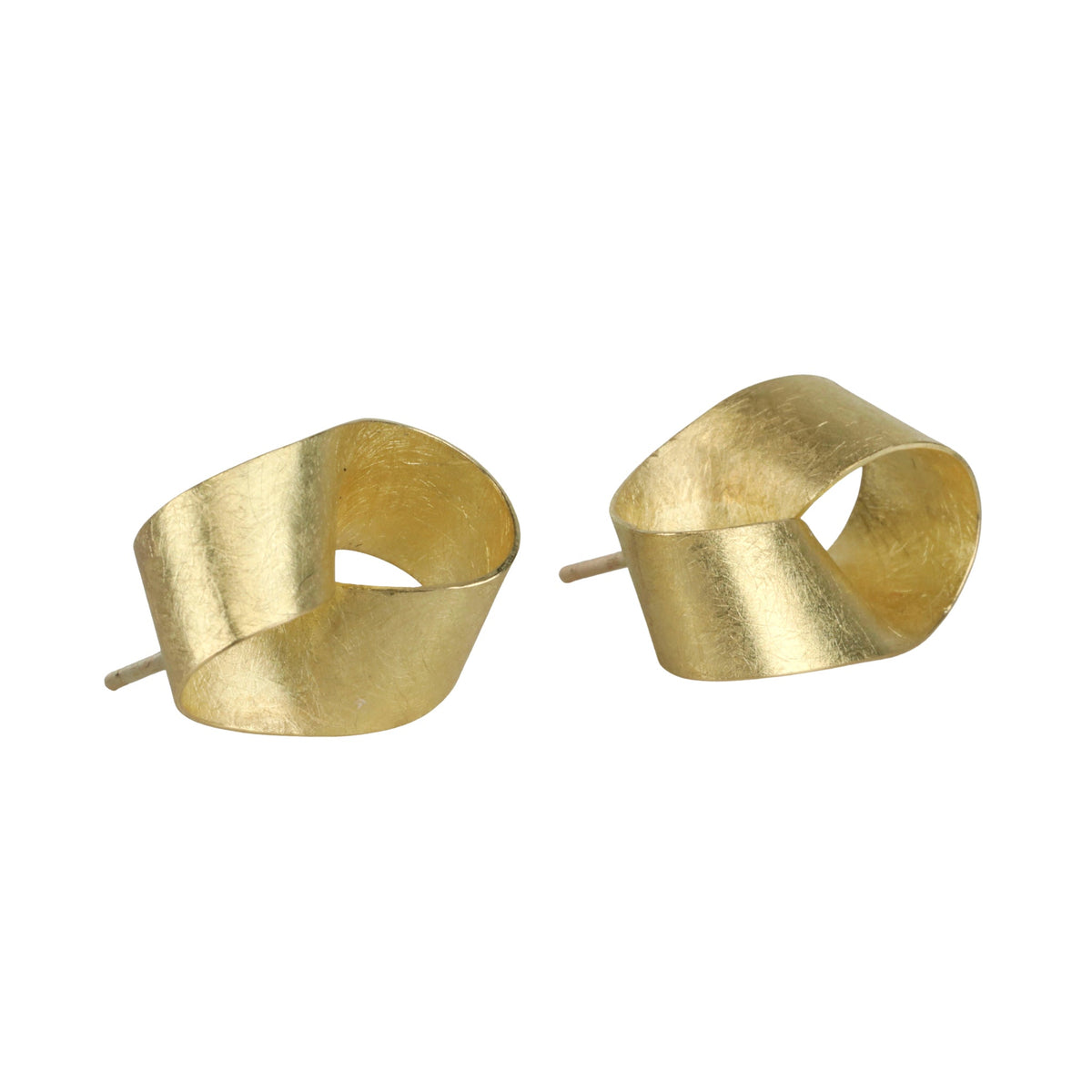 18K Gold Large "Mobius Spiral" Studs - Peridot Fine Jewelry - Petra Class