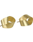 18K Gold Large "Mobius Spiral" Studs - Peridot Fine Jewelry - Petra Class