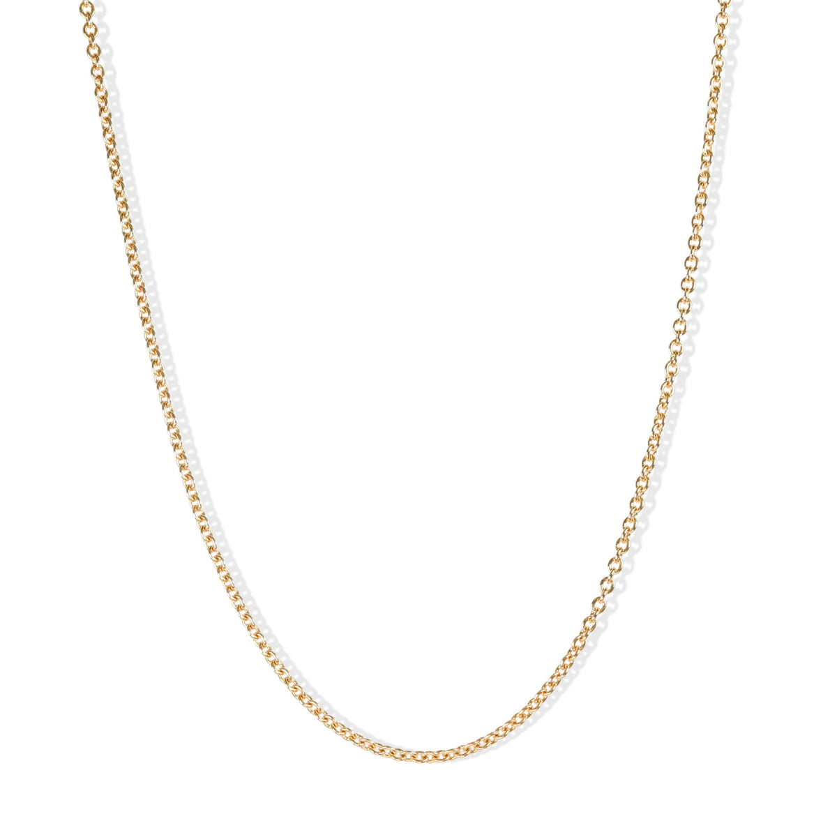 18K Gold Medium Weight Cable Chain - 22" Length - Peridot Fine Jewelry - Caroline Ellen