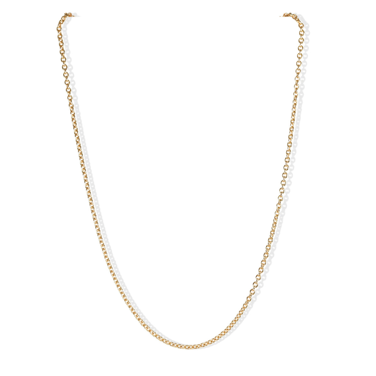 18K Gold Medium Weight Cable Chain - 22" Length - Peridot Fine Jewelry - Caroline Ellen