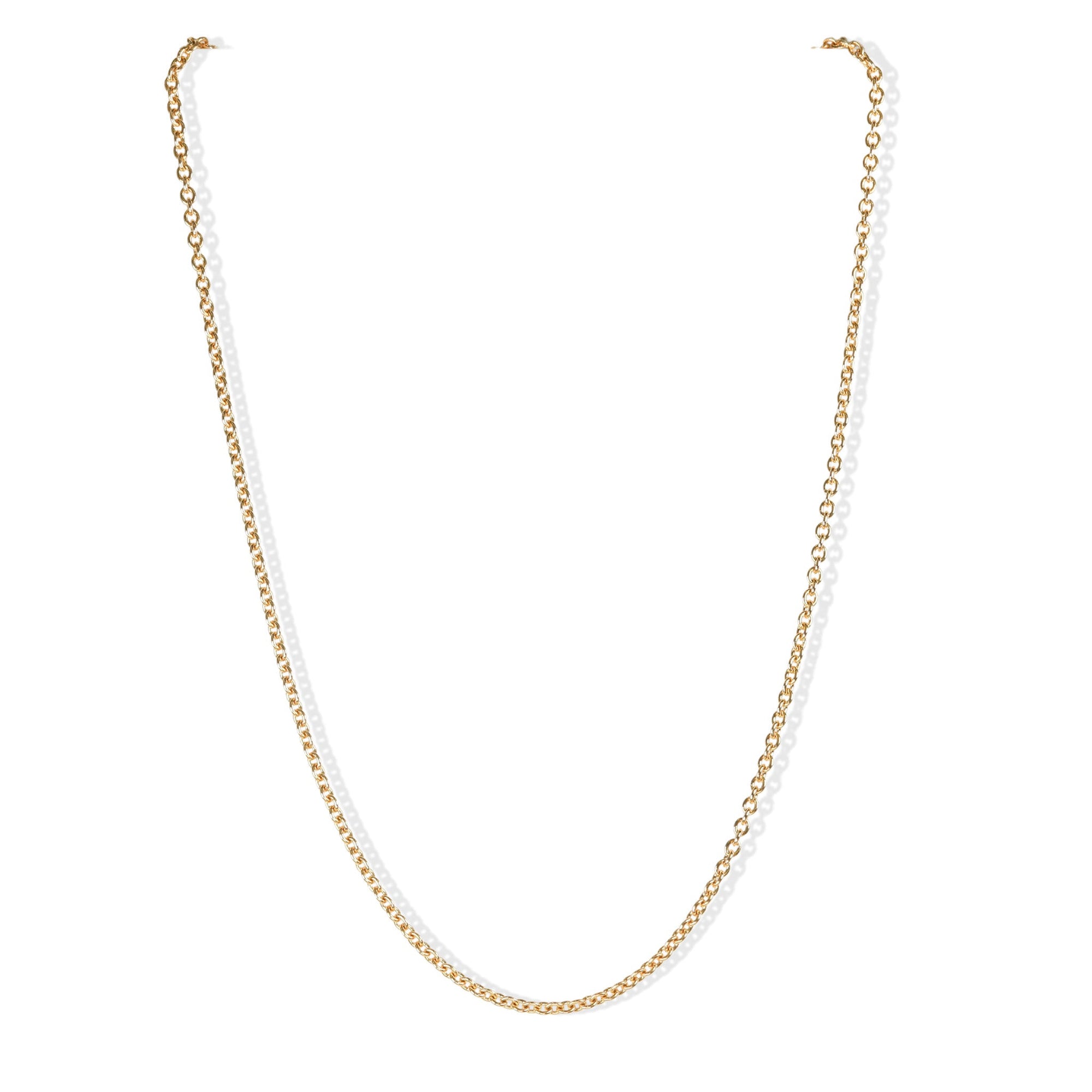 18K Gold Medium Weight Cable Chain in 18&quot; - Peridot Fine Jewelry - Caroline Ellen