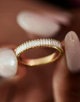 18K Gold "Meridian" Baguette Diamond Half Eternity Band - Peridot Fine Jewelry - Artemer