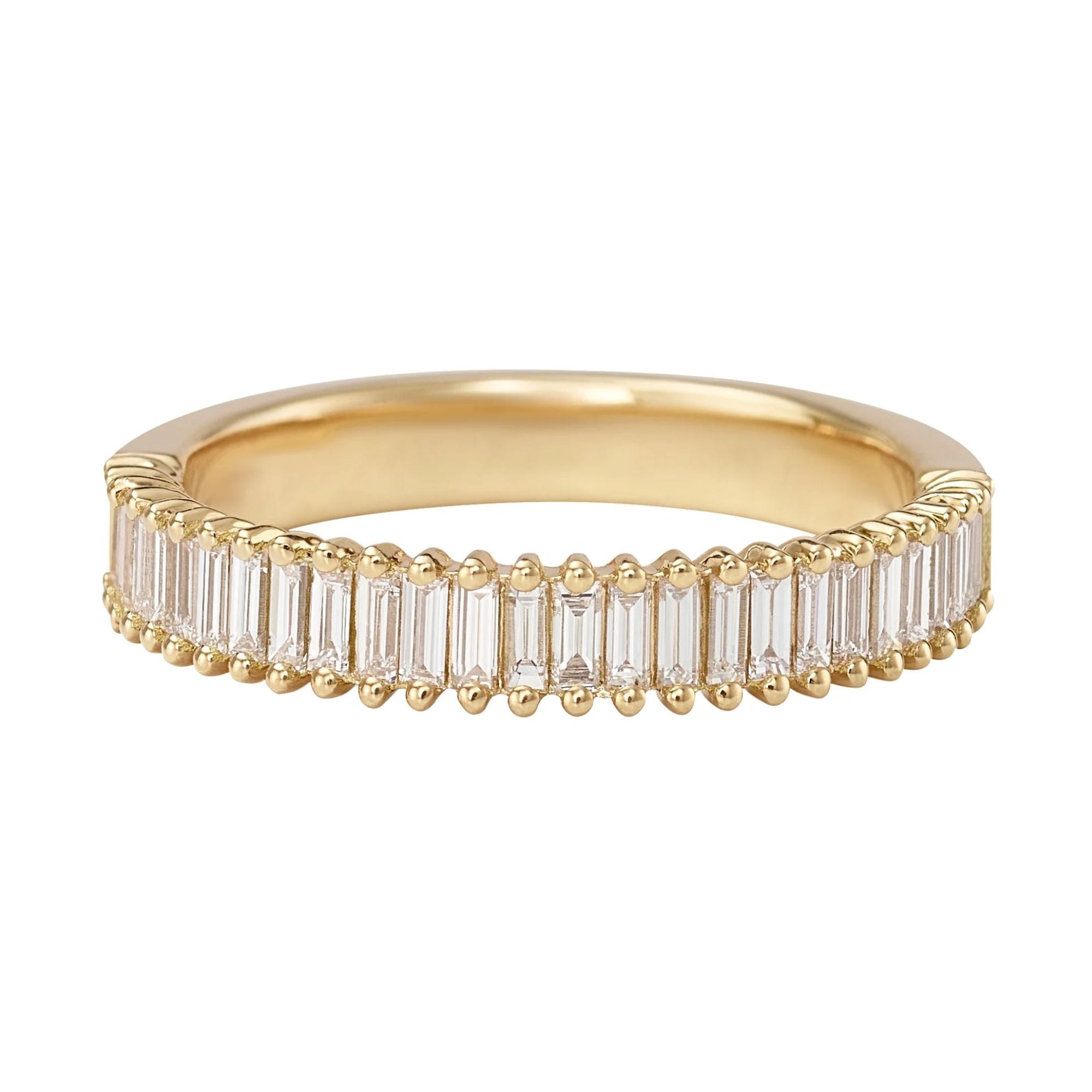 18K Gold "Meridian" Baguette Diamond Half Eternity Band - Peridot Fine Jewelry - Artemer