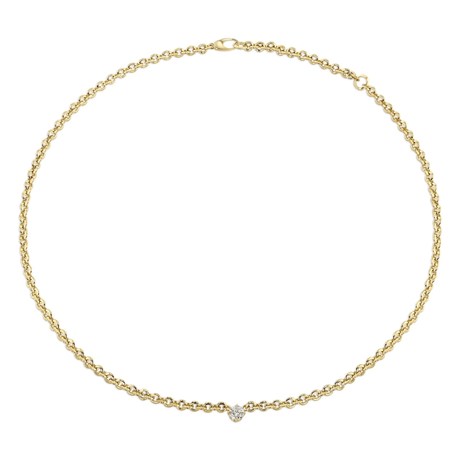Lizzie Mandler ミニチェーンハギー Lizzie Mandler 18K Gold Micro Chain Necklace with Fancy