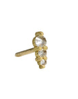 18K Gold Mini Prong-Set Three Graduated Inverted Diamond Stud - Peridot Fine Jewelry - TAP by Todd Pownell
