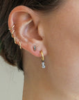18K Gold Mini Prong - Set Three Graduated Inverted Diamond Stud - Peridot Fine Jewelry - TAP by Todd Pownell