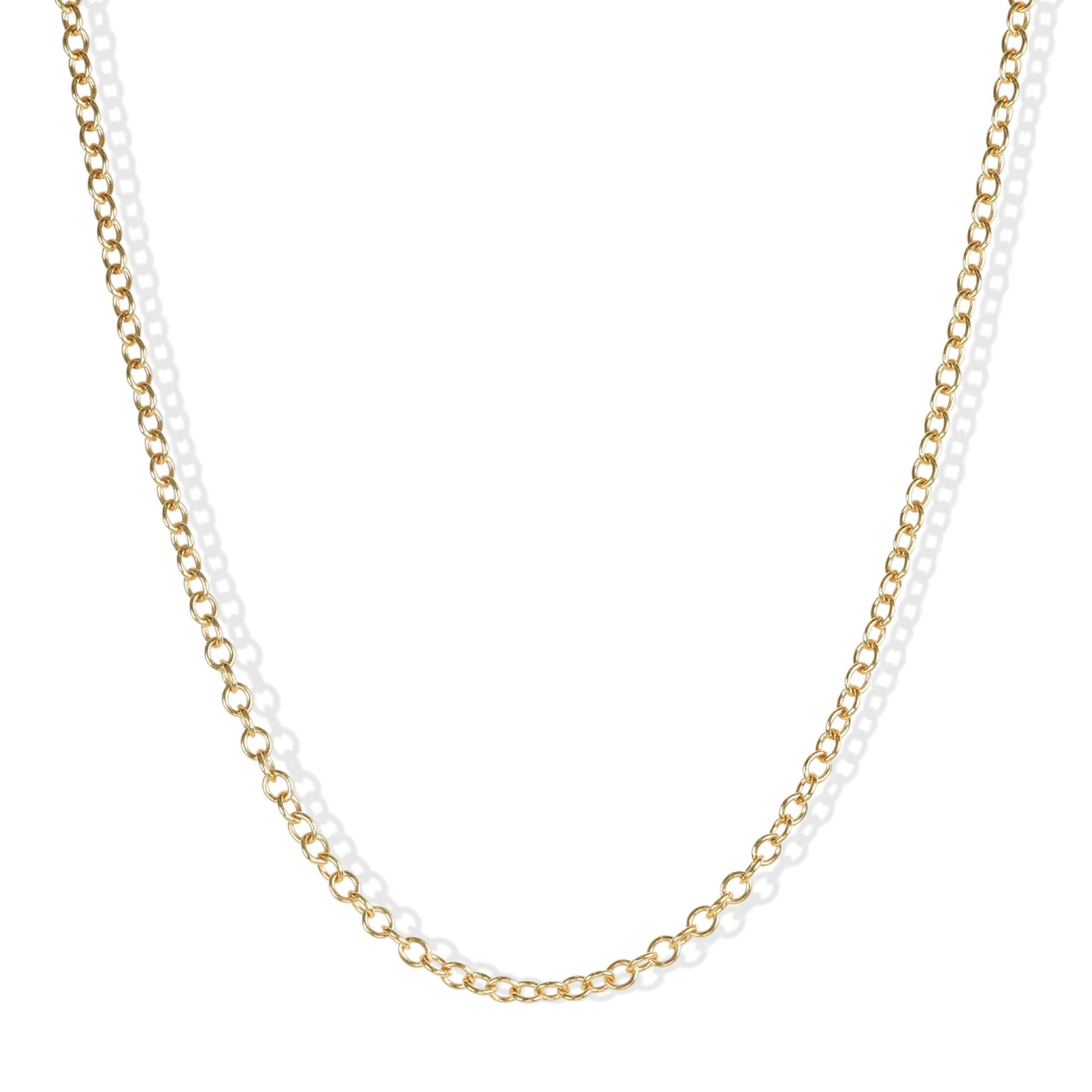 18K Gold Oval "Airy" Chain, 18" Length - Peridot Fine Jewelry - Caroline Ellen