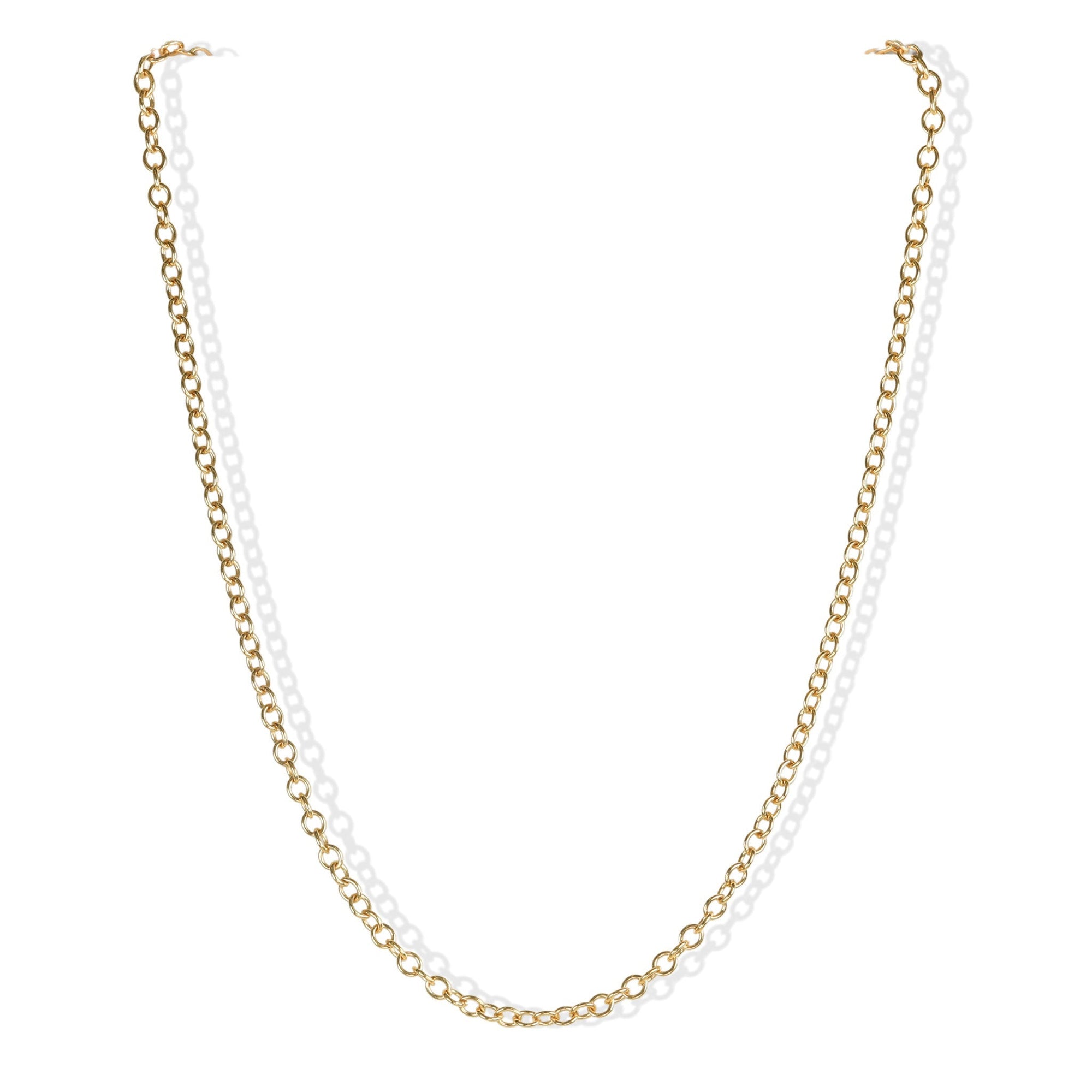 18K Gold Oval "Airy" Chain, 18" Length - Peridot Fine Jewelry - Caroline Ellen