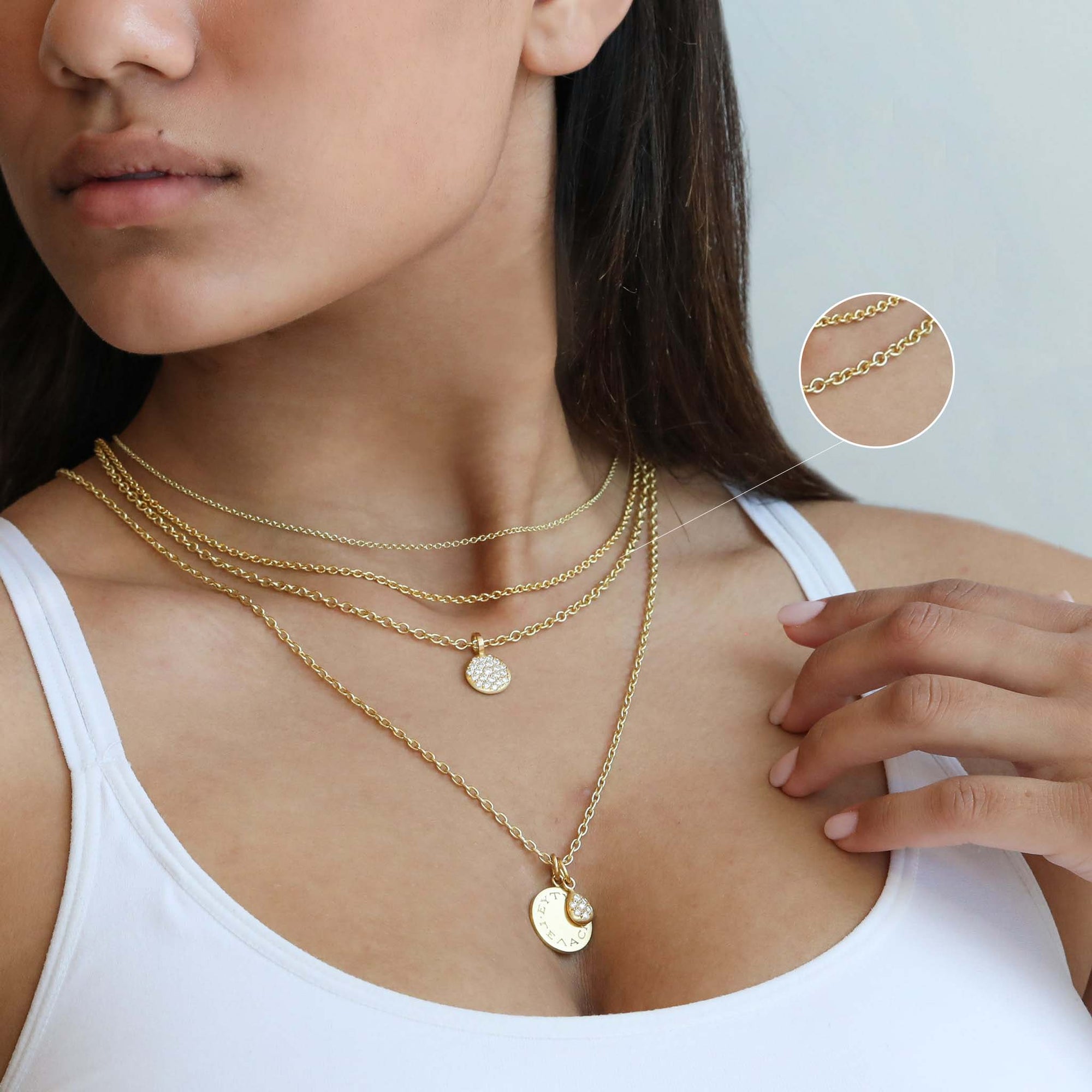 18K Gold Oval "Airy" Chain, 18" Length - Peridot Fine Jewelry - Caroline Ellen