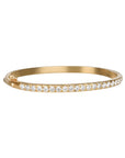 18K Gold Oval Hinged Bangle Bracelet with Single Row of Pave Diamonds - size MEDIUM - Peridot Fine Jewelry - Caroline Ellen