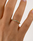 18K Gold Paraiba Tourmaline Curved Stacking Ring - Peridot Fine Jewelry - Artemer