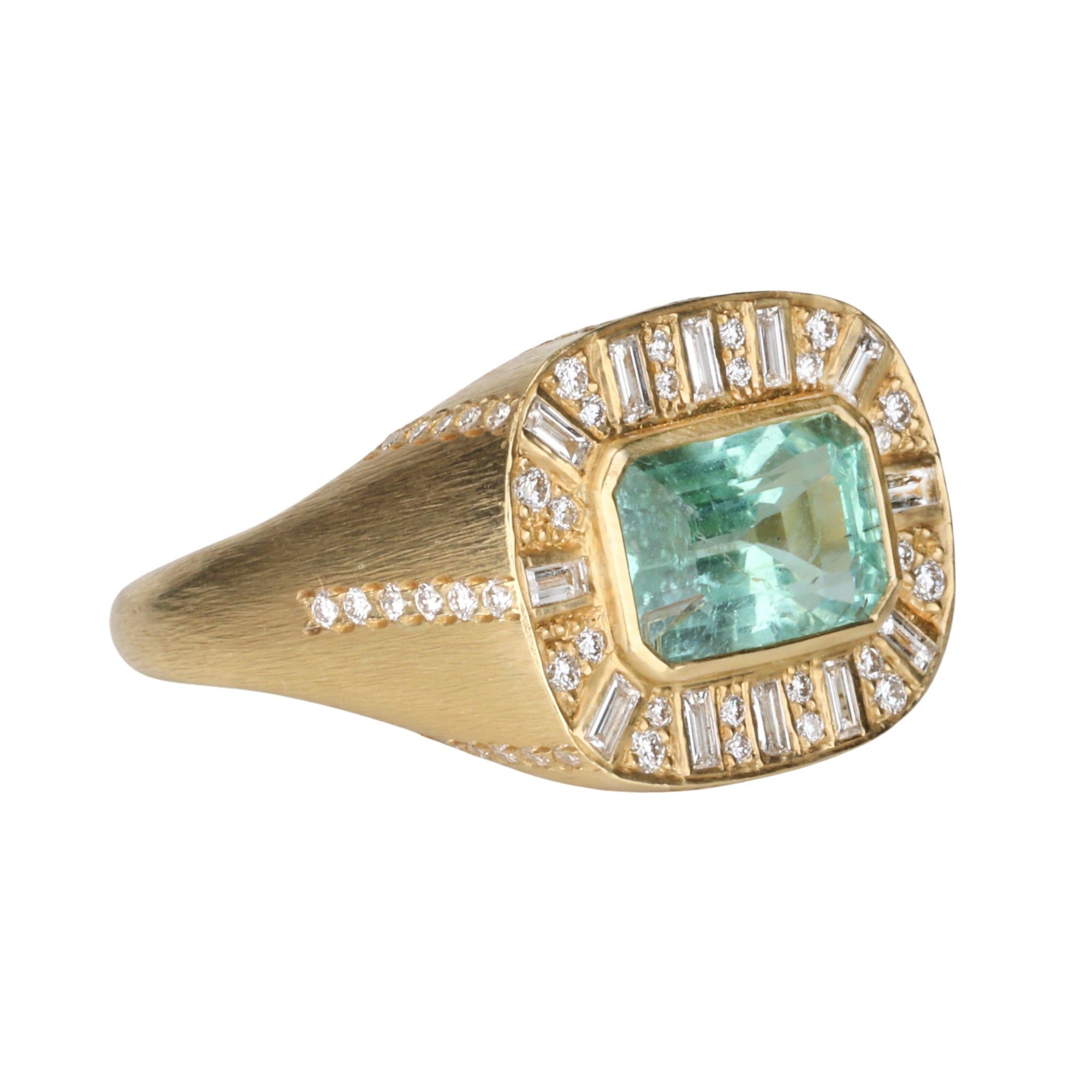 18K Gold Paraiba Tourmaline Diamond &quot;Ray&quot; Ring - Peridot Fine Jewelry - Kothari