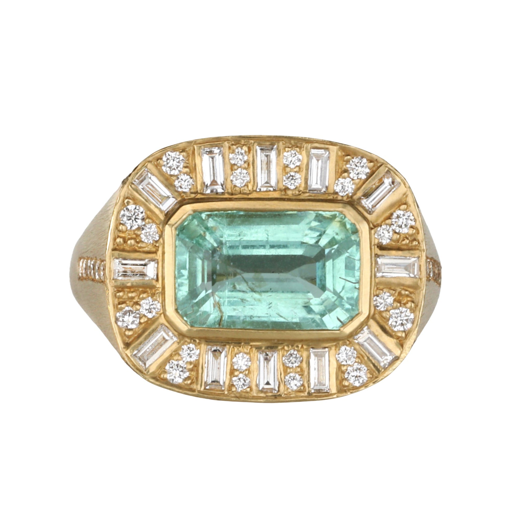 18K Gold Paraiba Tourmaline Diamond &quot;Ray&quot; Ring - Peridot Fine Jewelry - Kothari