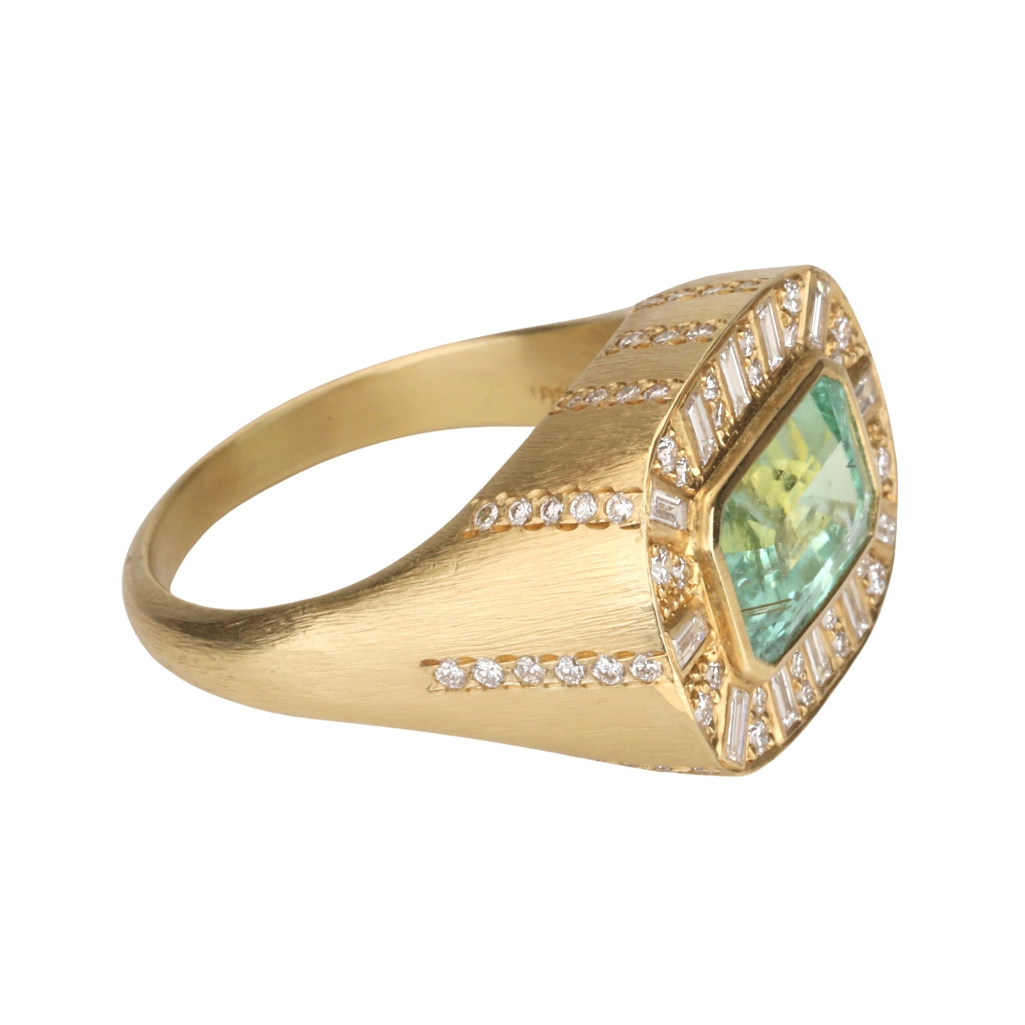 18K Gold Paraiba Tourmaline Diamond &quot;Ray&quot; Ring - Peridot Fine Jewelry - Kothari