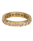 18K Gold & Pave Cognac Diamond Wide Band - Peridot Fine Jewelry - Caroline Ellen