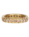 18K Gold & Pave Cognac Diamond Wide Band - Peridot Fine Jewelry - Caroline Ellen